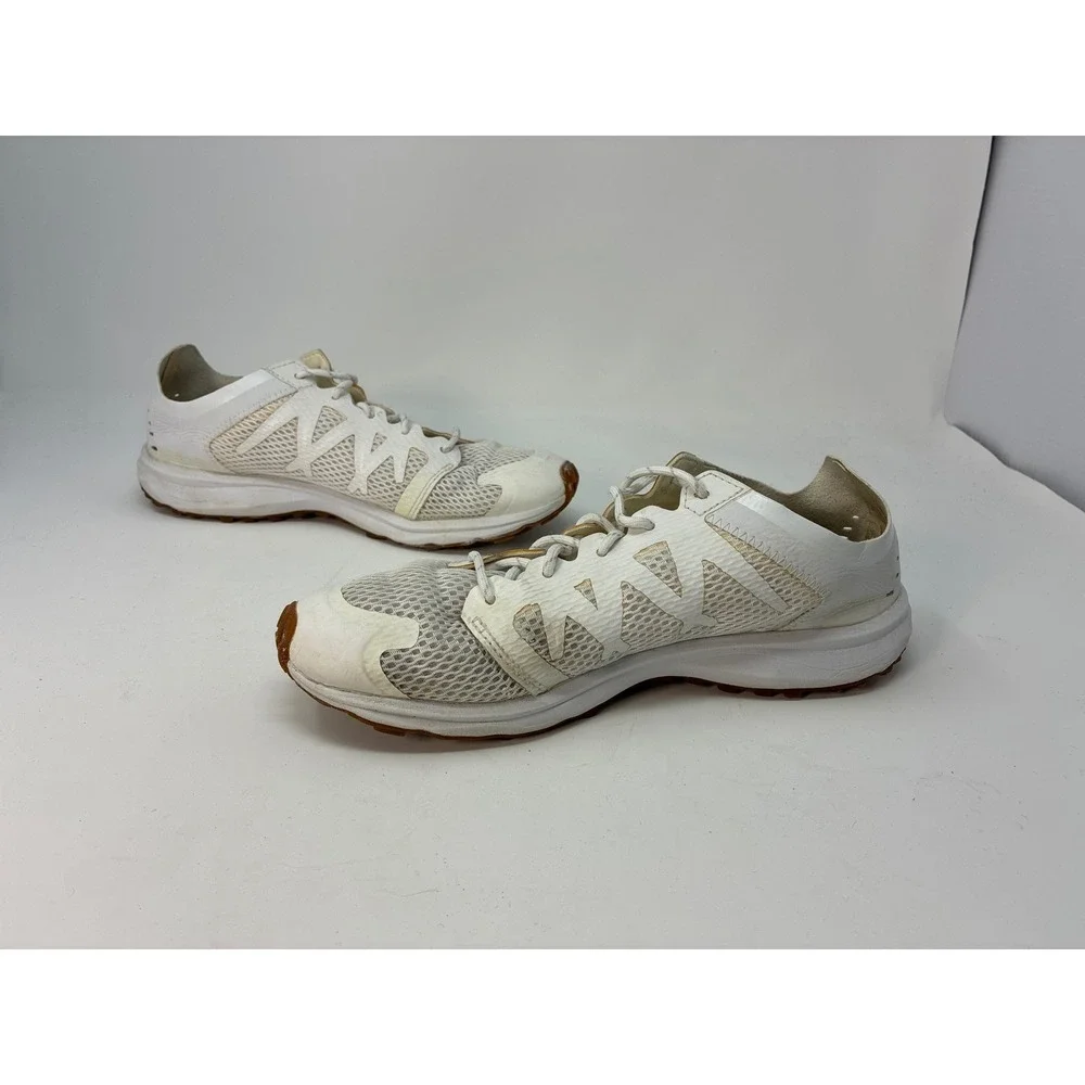 The North Face Litewave Flow Lace II Women 7.5 White Tan Mesh Sneakers NF0A39IY